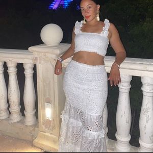 Fashion Nova white two piece set